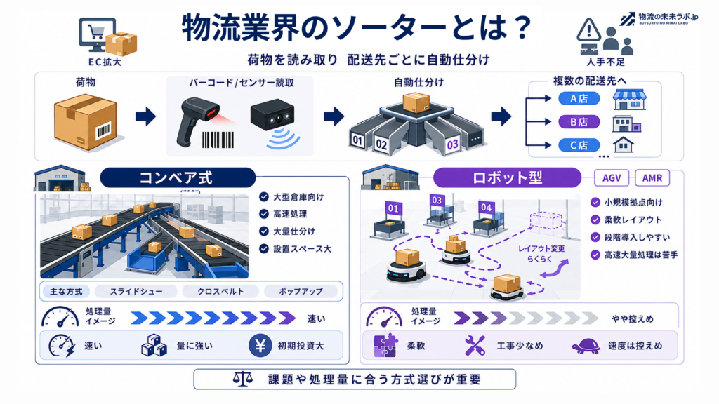 物流業界のソーターとは